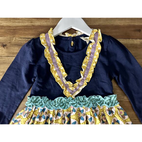 NEW Matilda Jane Once Upon A Time Country Damsel Navy Blue Yellow Floral Dress 6 - Picture 4 of 7